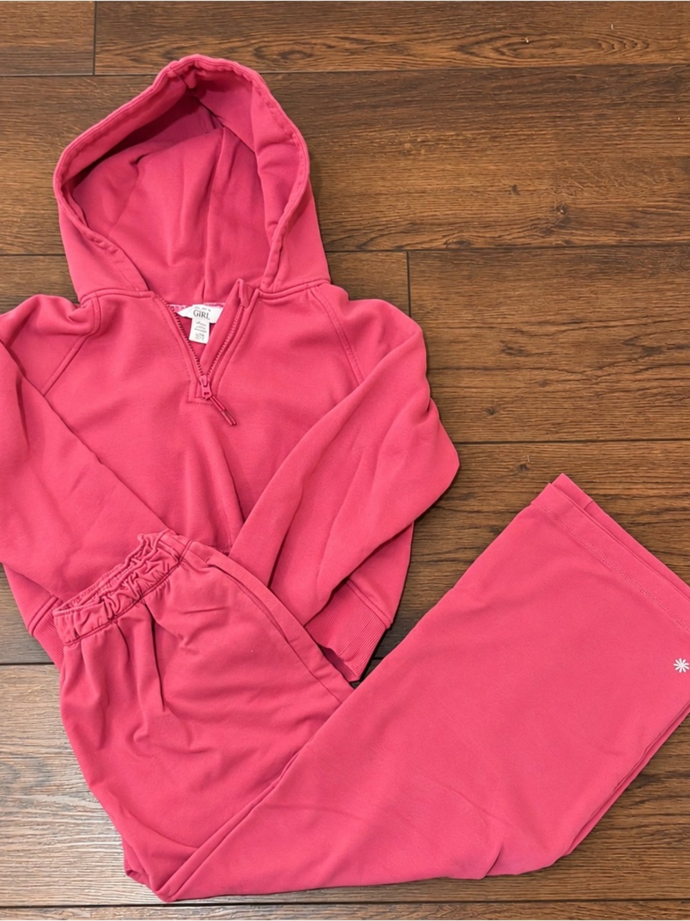 Athleta Girls Magenta Pink Hoodie & Jogger Set (Pants Sz M 8/10 Hoodie Sz L 12)